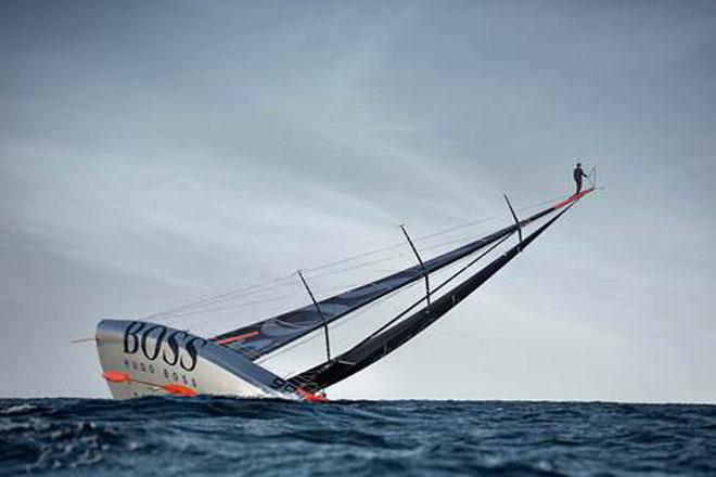 The mast walk - Alex Thomson © AT Racing Limited